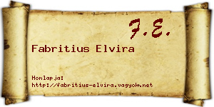 Fabritius Elvira névjegykártya